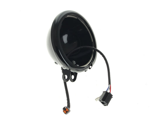 5-3/4in. Headlight Housing with Bottom Mount - Black. Fits Softail Standard, Street Bob, Low Rider & Low Rider S 2018up