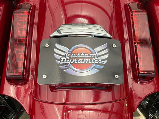 Curved Radius Number Plate Backing Plate - Chrome. Fits CVO Touring 2023up & Street Glide & Road Glide 2024up