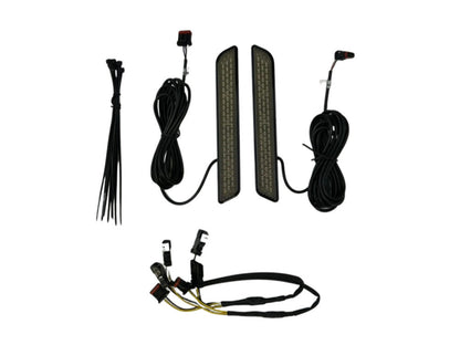 Amber LED Fork Lights - Smoke Lens, Black Housing. Fits Low Rider ST 2022up