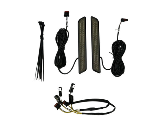 Amber LED Fork Lights - Smoke Lens, Black Housing. Fits Low Rider ST 2022up