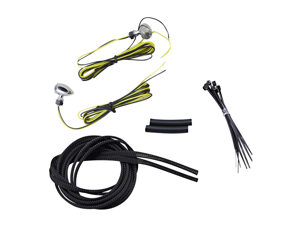Micro Bullet Single Function Turn Signals - Amber Turn - Chrome.