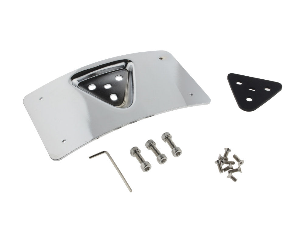 Curved Radius Laydown Number Plate Backing Plate - Chrome.