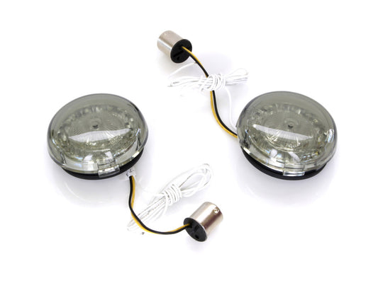 ProBeam LED Front Turn Signal Inserts. Amber Turn, White Run with Smoke Lenses. Fits most 2002up Models.