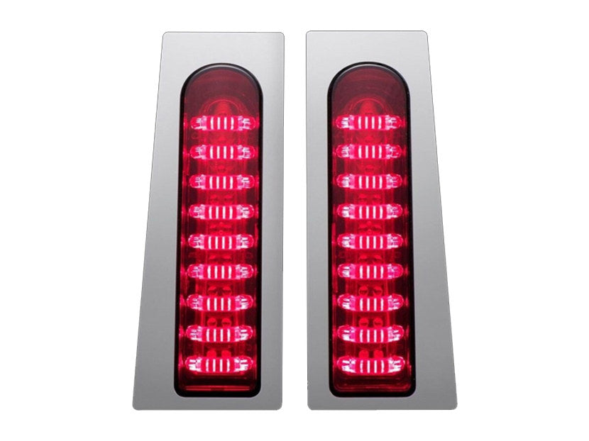 ProBeam LED Fillerz. Red with Smoke Lens - Chrome. Fits Ultra & Road King Touring Models 2014-2023 & Street/Road Glide ST 2022-2023