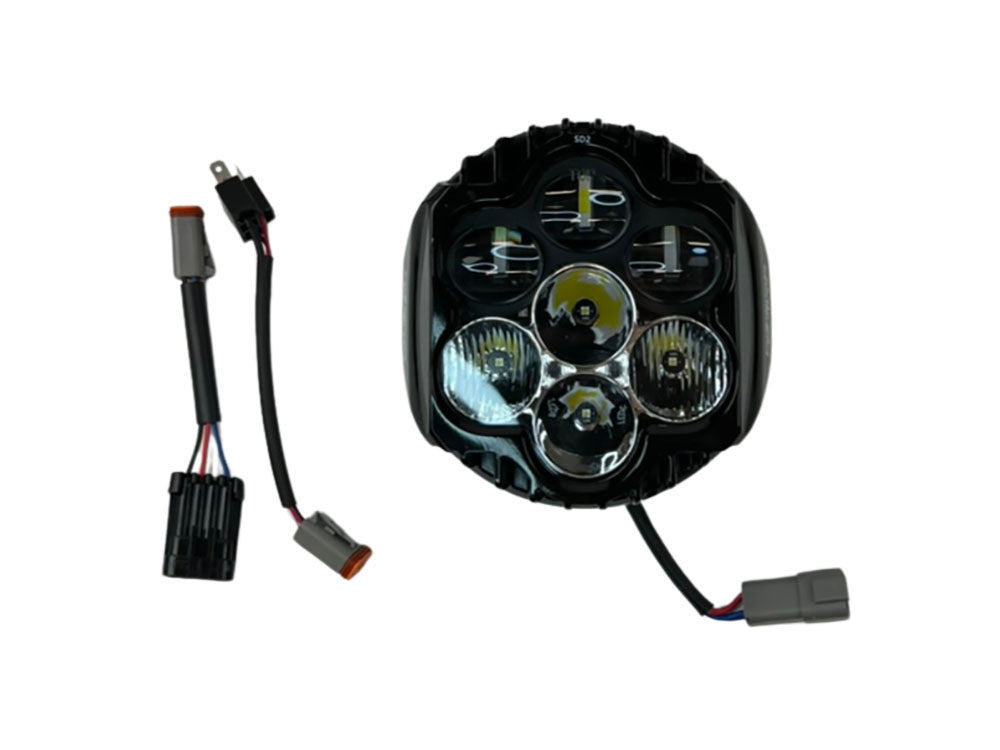 Shark Demon LED Headlight Kit - Black. Fits most Touring models with Batwing Fairings 1994-2024