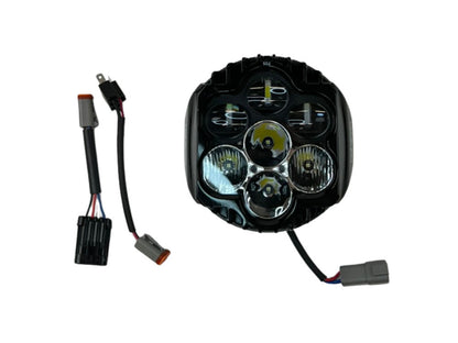 Shark Demon LED Headlight Kit - Black. Fits most Touring models with Batwing Fairings 1994-2024