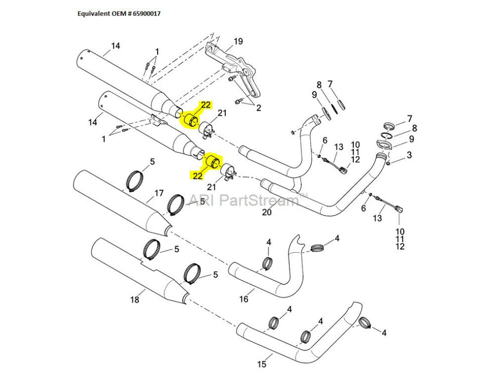 Exhaust Header to Muffler Gaskets - Pair. Fits most Softail 2018up & Sportster 2018-2021