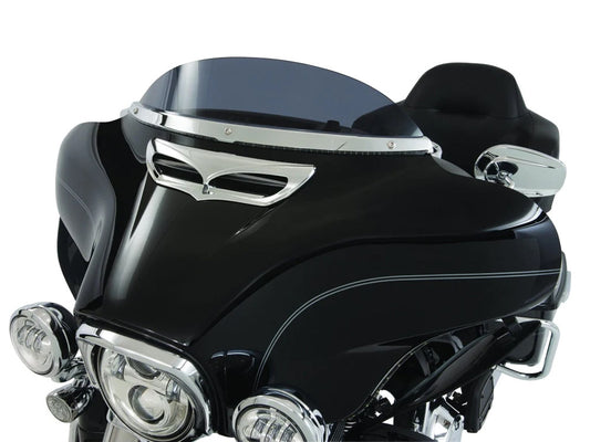 Horizon LED Windshield Trim with Sequential Amber Turn, White Run & Smoke Lens - Chrome. Fits Touring 2014-2023