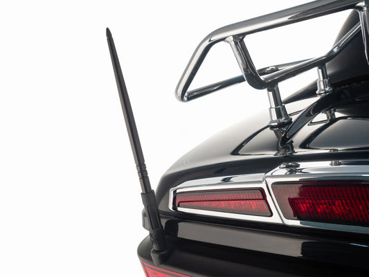 High Caliber 8in. Flexible Aluminum Antenna - Black. Fits HD Touring 1989up, Indian Touring 2014up & Victory Touring 2010-2017
