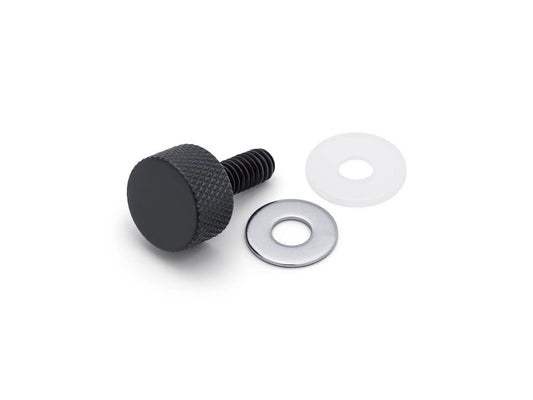 1/4in.-20 Knurled Seat Mount Screw - Black. Fits H-D 1996up