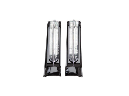 LED Filler Panel Lights. Red Run & Brake with Amber Turn and Black Housing. Fits Ultra & Road King Touring Models 2014-2024 & Street/Road Glide ST 2022-2023