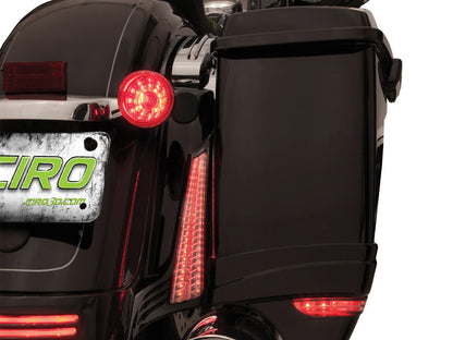 LED Fascia Filler Panel Lights. Red Run & Brake with Amber Turn and Black Housing. Fits Street Glide 2014up, Road Glide 2015up & Road King Special 2017up