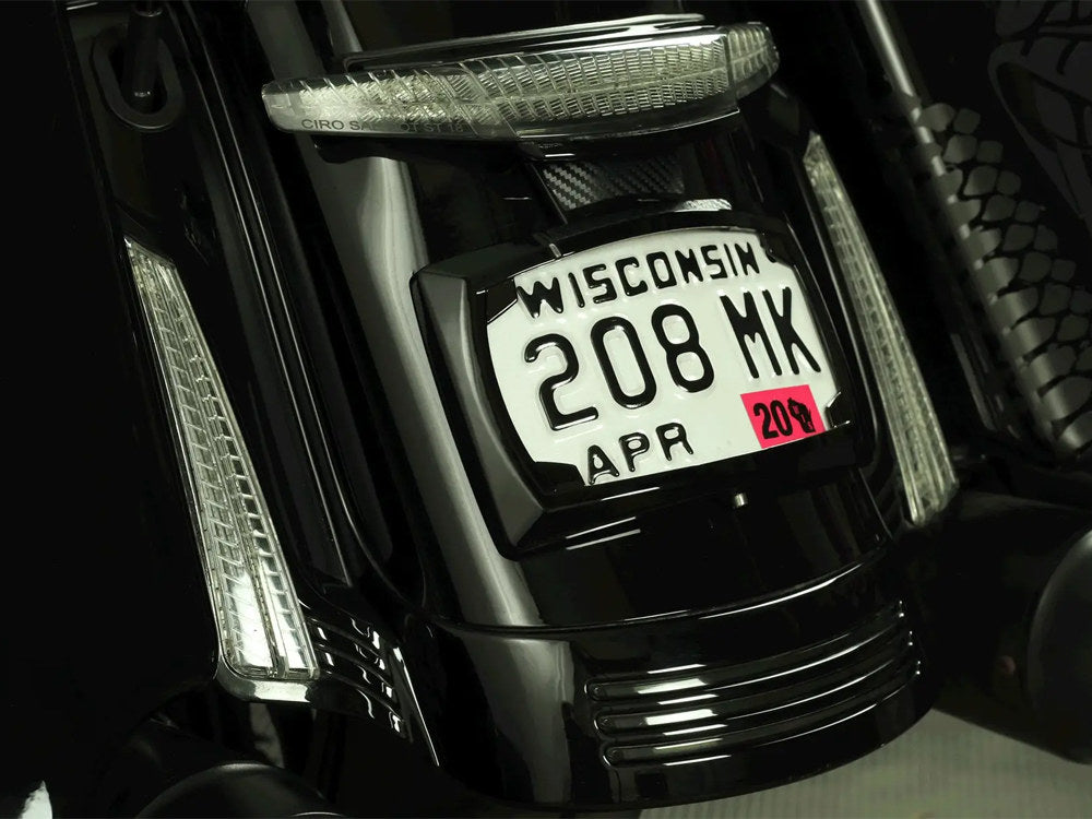 LED Fascia Filler Panel Lights. Red Run & Brake with Amber Turn and Black Housing. Fits Street Glide 2014up, Road Glide 2015up & Road King Special 2017up