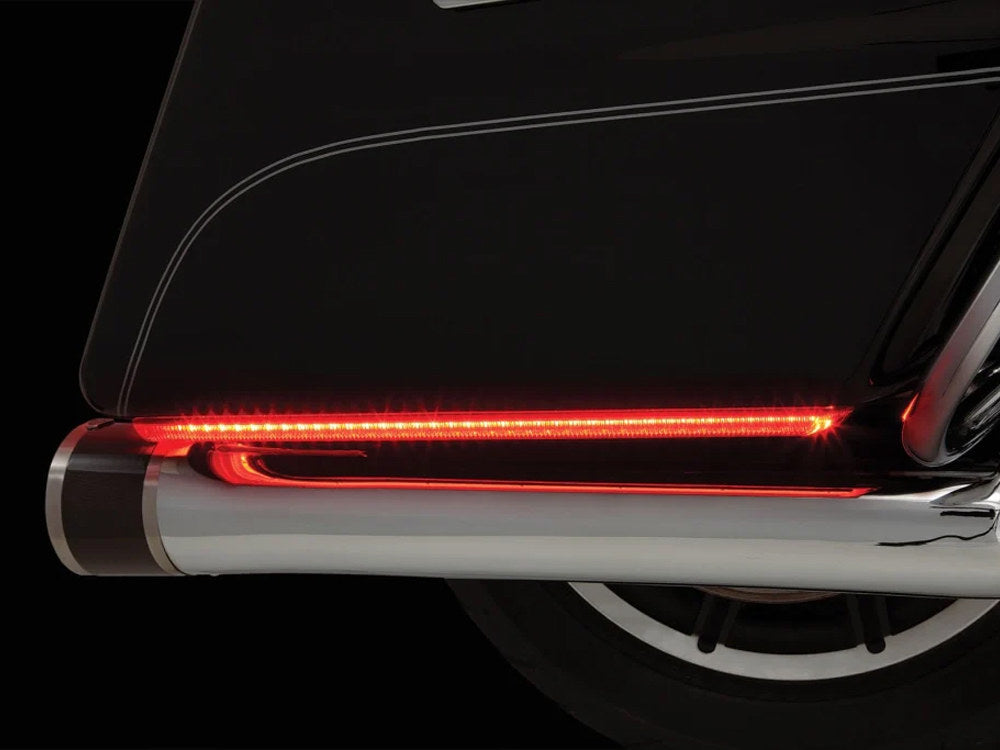Machete Saddlebag LED Lights. Red Run, Brake & Turn with Smoke Lens. Fits Touring 2014-2023 with Standard Bags