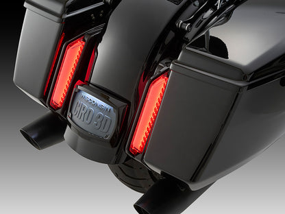 LED Fascia Filler Panel Lights. Red Run & Brake with Amber Turn and Black Housing. Fits CVO Touring 2023up, Street Glide & Road Glide 2024up, Touring 2025up