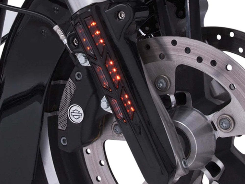 Forkini Lower LED Fork Leg Covers - Black. Fits Touring 2014up