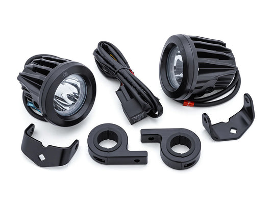 TAC-10 Light Cannons Passing Lamp Kit. Engine Guard Mounted Driving Lights - Black. Fits 1-1/4in. Engine Guard Tubing.