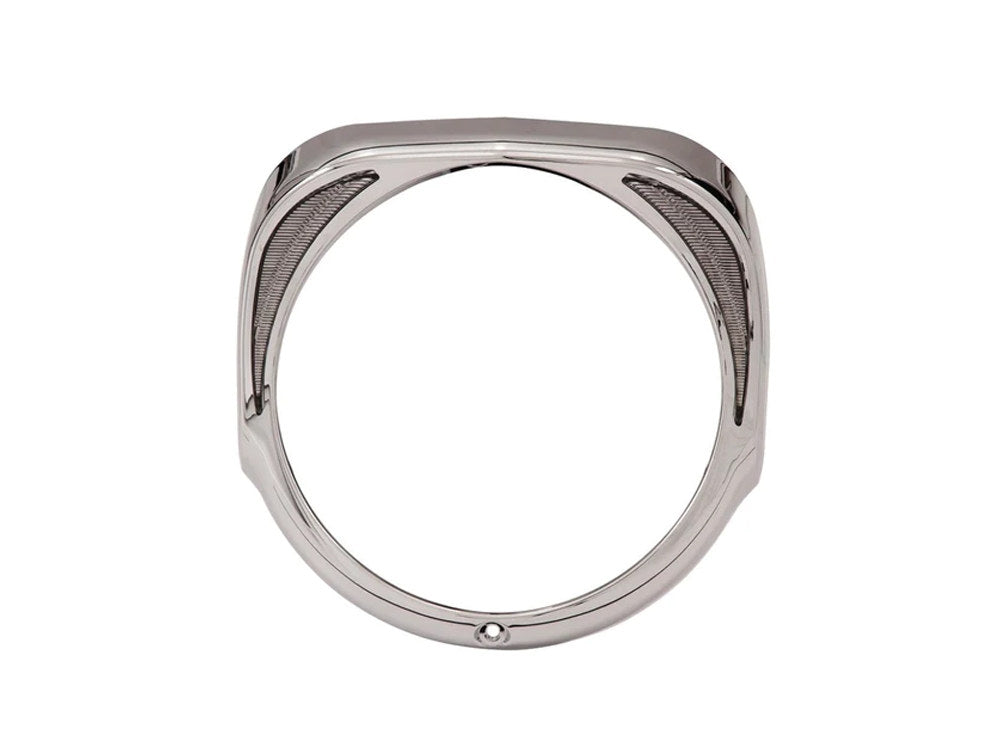 Fang LED Headlight Bezel with White Running Lights - Chrome. Fits Touring 2014-2023
