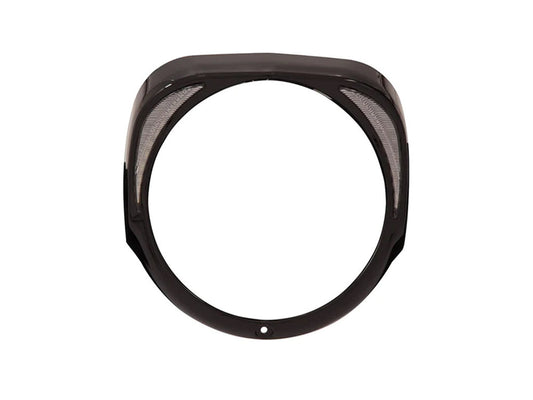 Fang LED Headlight Bezel with White Running Lights - Black. Fits Touring 2014-2023