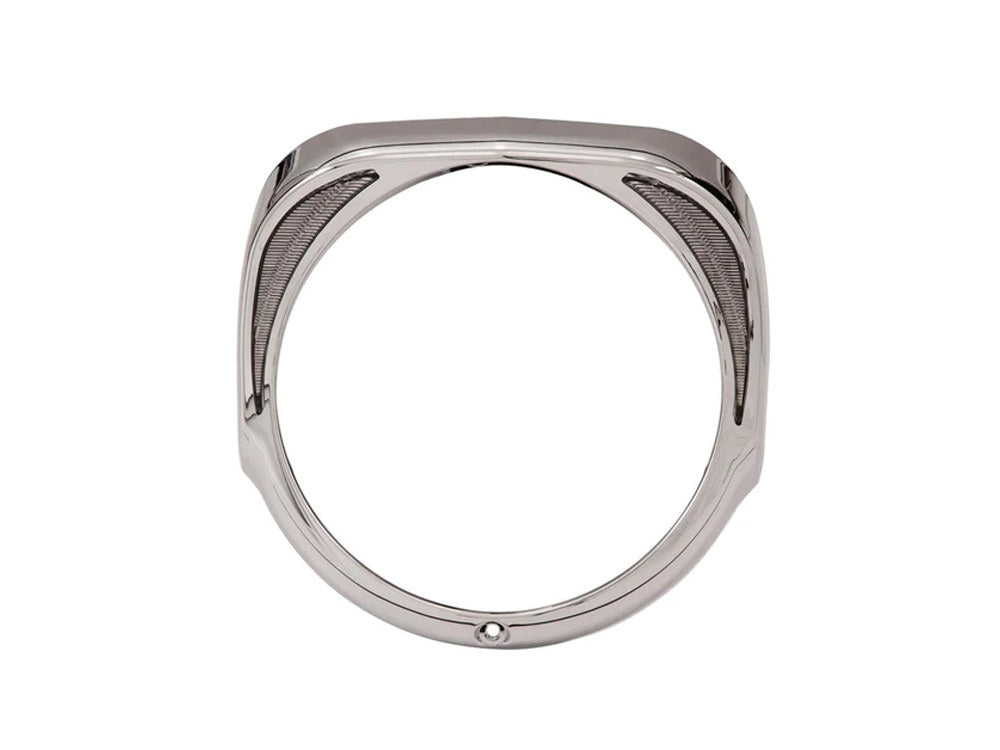 Fang LED Headlight Bezel with Amber Turn Signals & White Running Lights - Chrome. Fits Touring 2014-2023