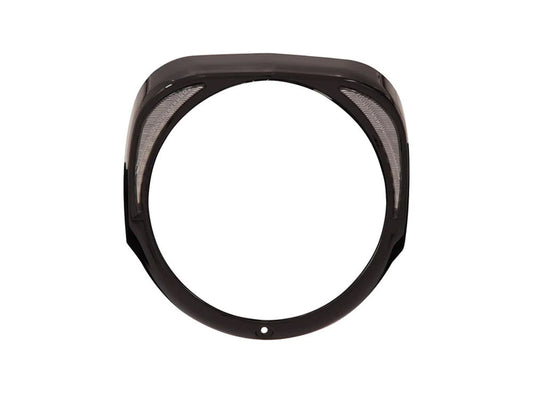 Fang LED Headlight Bezel with Amber Turn Signals & White Running Lights - Black. Fits Touring 2014-2023