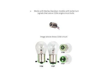 Fang LED Amber Turn Signal Inserts With Clear Lenses & Chrome Bezel. Fits Front and Rear on most Models With OEM Bullet Style Indicators 2002up.