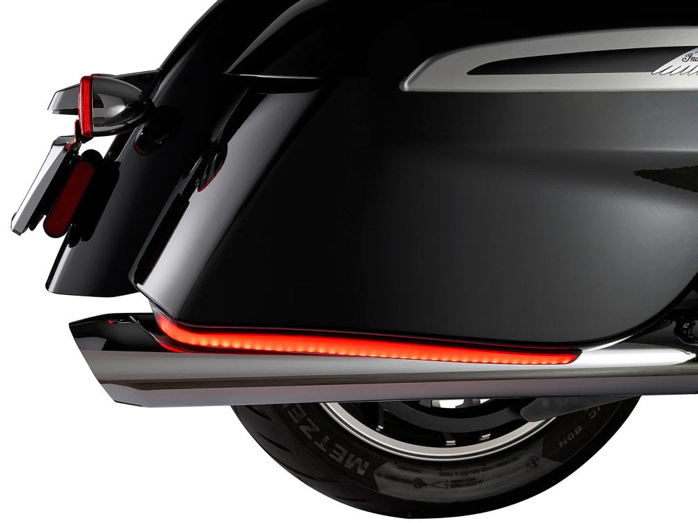 Machete Saddlebag LED Lights. Red Run, Brake & Turn with Smoke Lens. Fits Indian Touring 2019up with Hard Saddlebags