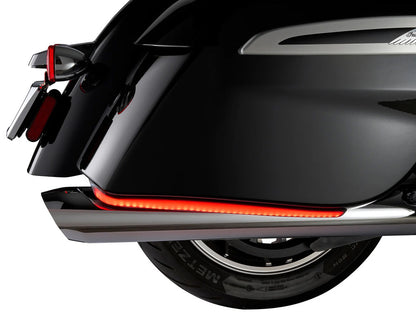Machete Saddlebag LED Lights. Red Run, Brake & Turn with Smoke Lens. Fits Indian Touring 2019up with Hard Saddlebags