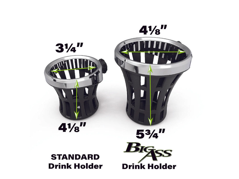Big Ass Drink Holder with 1-1/4in. Clamp - Chrome