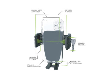 Cybercharger Wireless Smartphone Holder - Chrome Perch Mount