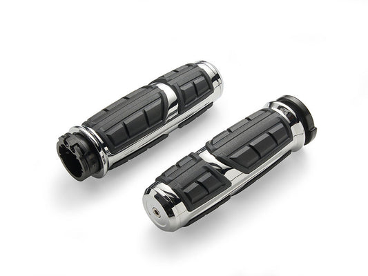 Chicane Handgrips - Chrome. Fits H-D with Throttle Cable