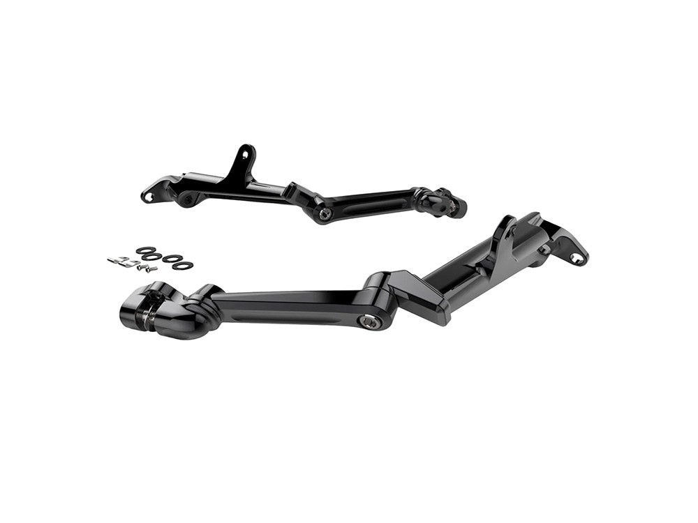Standard Length Frame Mounted, Adjustable Cruise Arm Highway Peg - Black. Fits Street Glide & Road Glide 2024up