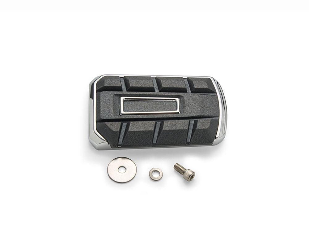 Chicane Brake Pedal Pad - Chrome. Fits Touring 1980up, FL Softail 1986-2017 & Dyna Switchback 2012-2016