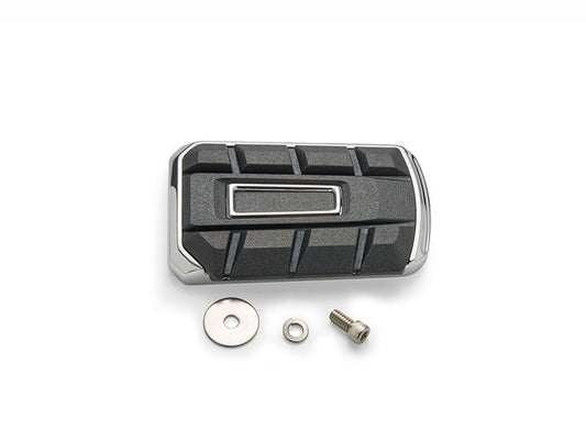 Chicane Brake Pedal Pad - Chrome. Fits Touring 1980up, FL Softail 1986-2017 & Dyna Switchback 2012-2016