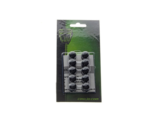 Diamond Cut Bolt Covers - Black. Fits Socket Head Bolt with 1/4in. Thread. Pack of 10