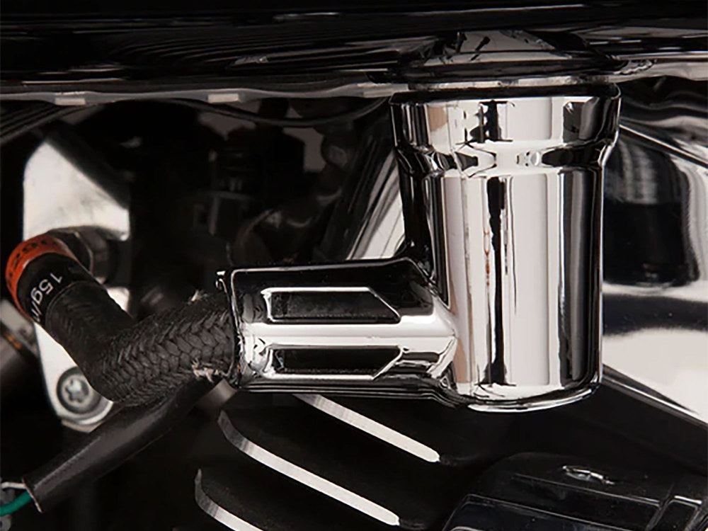 Fuel Line Fitting Cover - Chrome. Fits Fuel Injected Twin Cam 2001-2017 & Sportster 2007-2021