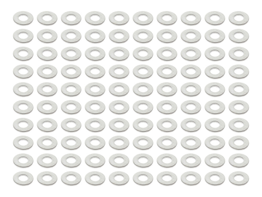1/4in. Flat Washer - Chrome. Pack of 100.