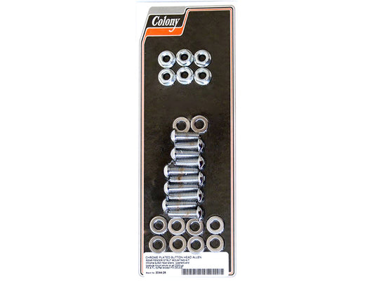 Fender Strut Mount Kit with Polished Button Head Bolts - Chrome. Fits FL Softail 2000-2003 & FX Softail 2000-2002.
