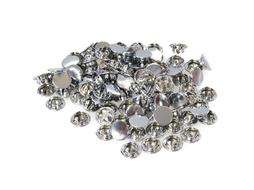 7/16in. (12mm) Hole Plugs - Chrome. Pack of 100.