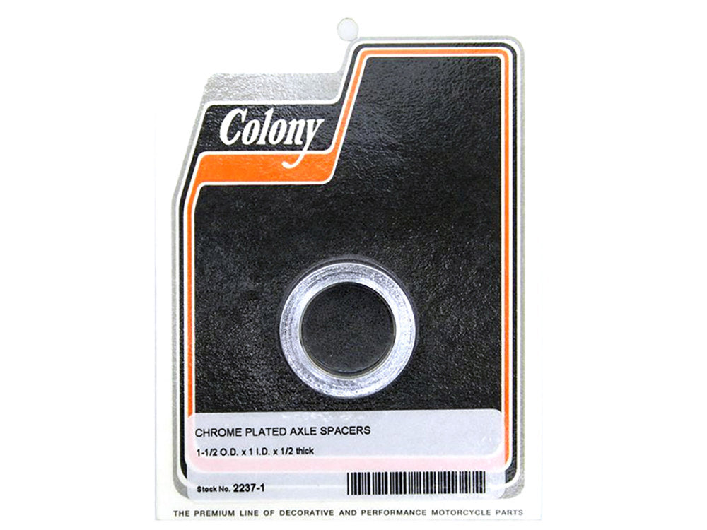 1/2in. Thick x 1in. or 25mm Inside Diameter Axle Spacer - Chrome.