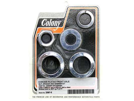 Front Axle Spacer Kit - Chrome. Fits Fat Boy 2007-2017