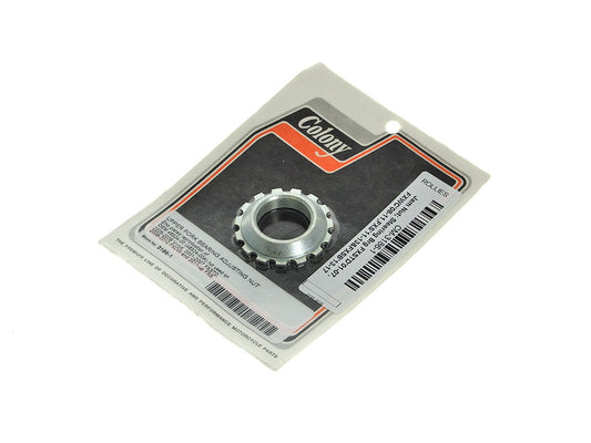 Upper Fork Bearing Adjustment Nut. Fits Softail Deuce 2000-2007, Rocker 2008-2011, Blackline 2011-2013, Breakout 2013-2017 & V-Rod 2003-2008