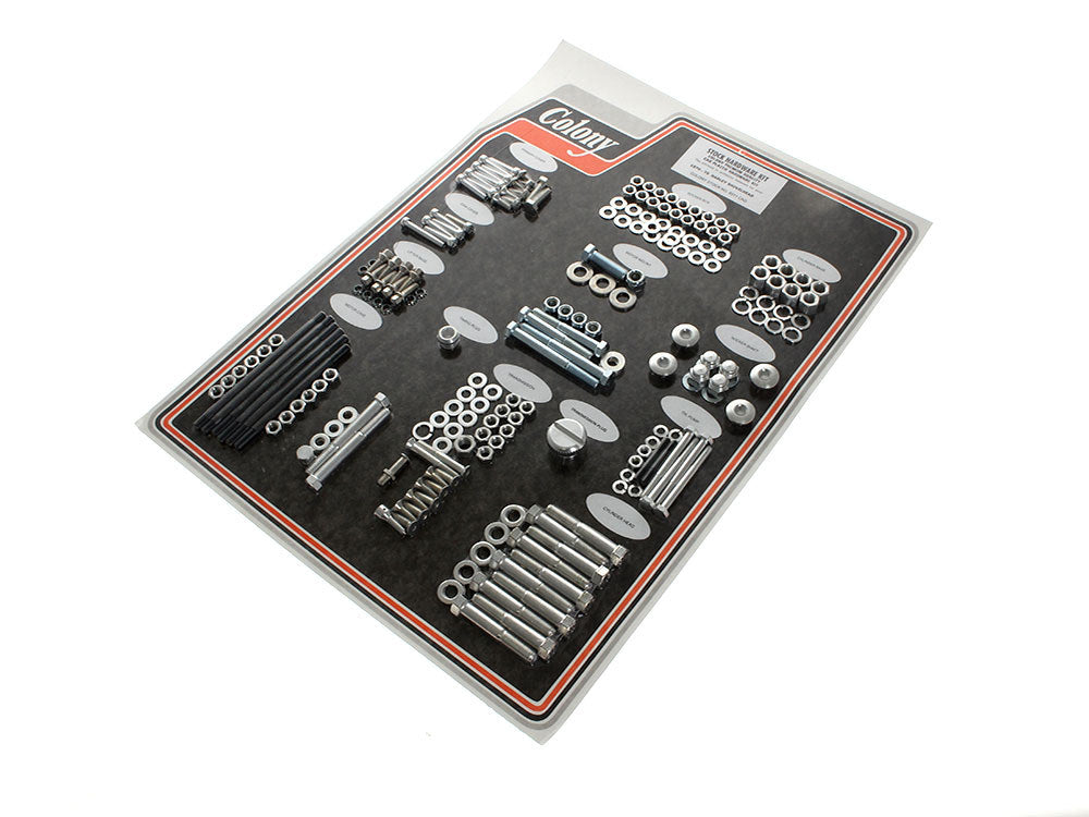 Complete Stock Hardware Kit - CAD Plated. Fits Big Twin 1970-1975 with Shovelhead Engine