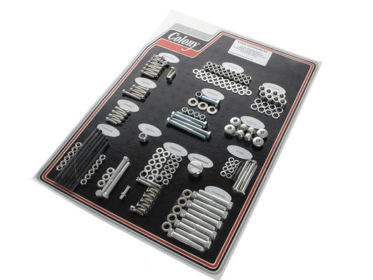 Complete Stock Hardware Kit - CAD Plated. Fits Big Twin 1976-1978 with Shovelhead Engine