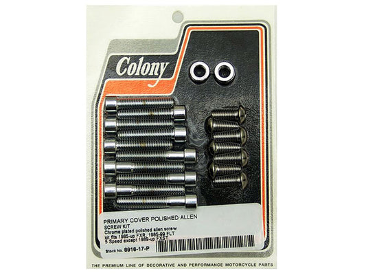 Polished Allen Head Primary Cover Bolts - Chrome. Fits FXR 1985-1994 & Touring 1985-1999.