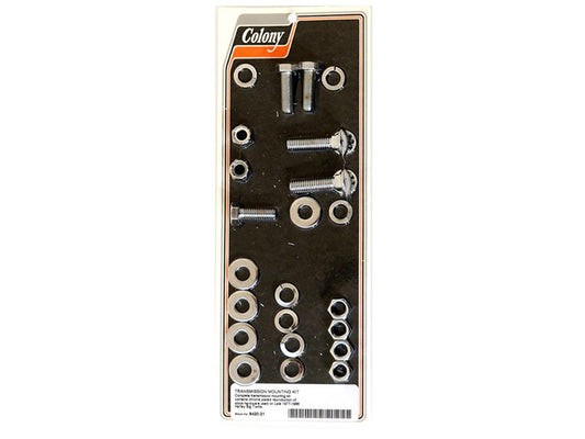Transmission Mount Kit - Chrome. Fits Big Twin Late 1977-1986.