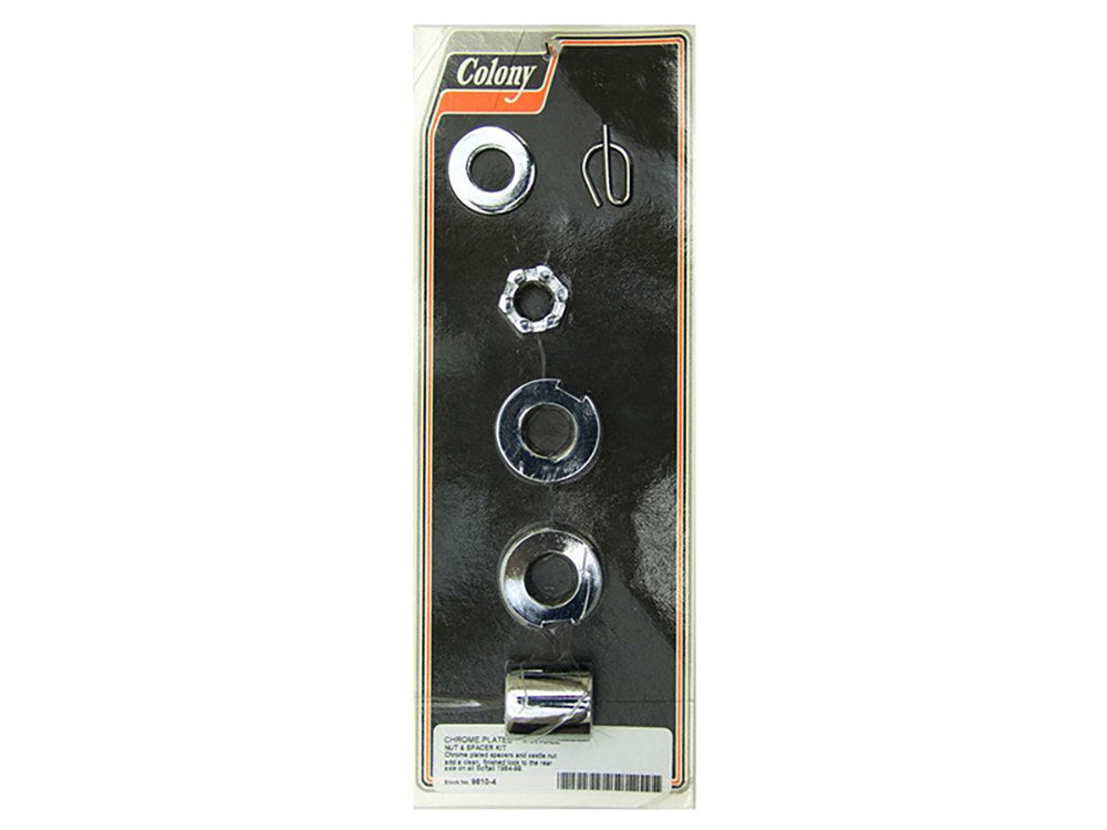 Rear Axle Spacer Kit - Chrome. Fits Softail 1984-1999