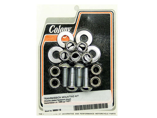Transmission Mount Kit - Chrome. Fits Softail 1986-1999.