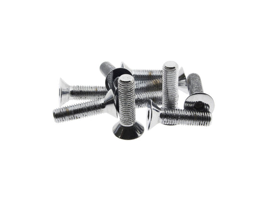 1/4-28 x 1in. UNF Flat Head Allen Bolts - Chrome. Pack 10.