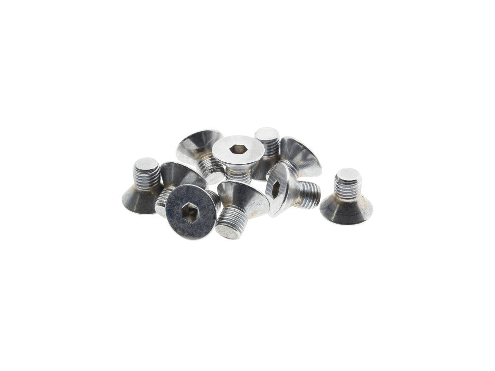 5/16-24 x 1/2in. UNF Flat Head Allen Bolts - Chrome. Pack 10.
